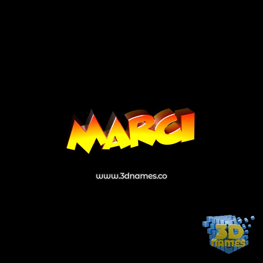 marci in Black Background style - 3D name wallpaper