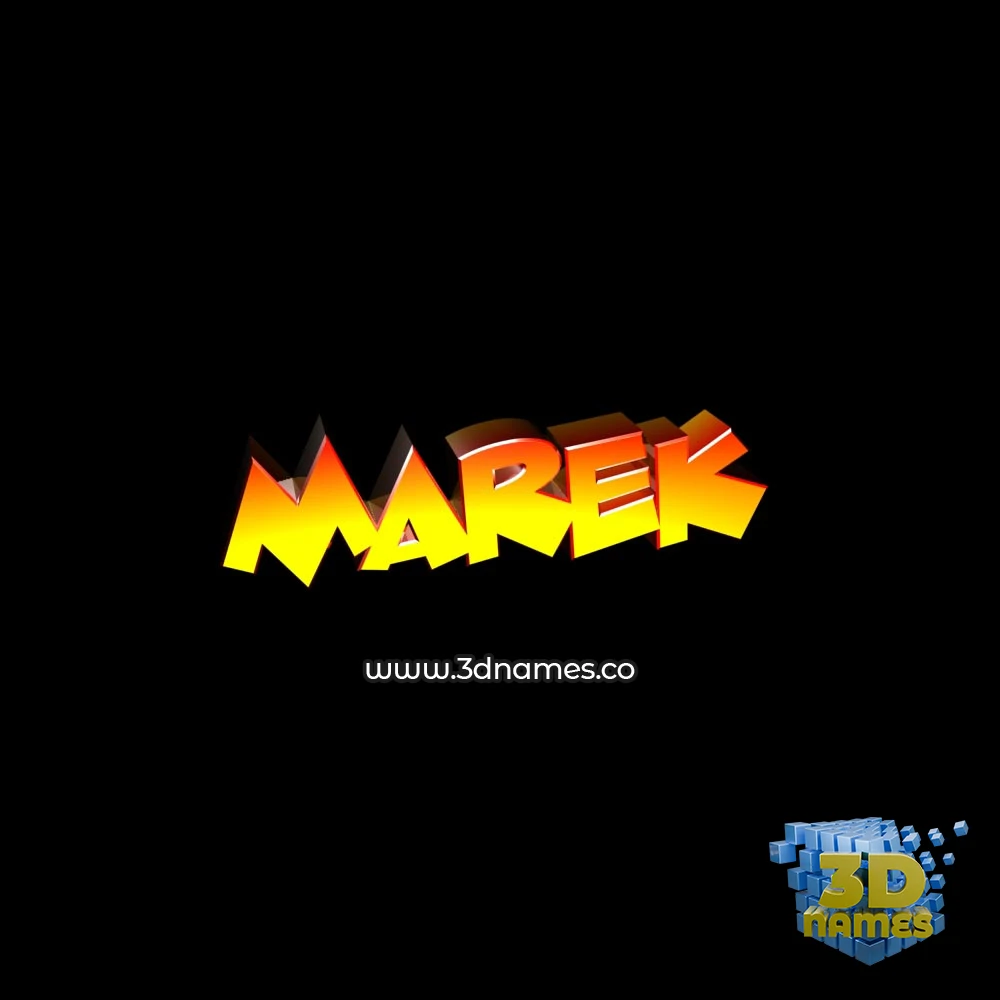 marek in Black Background style - 3D name wallpaper