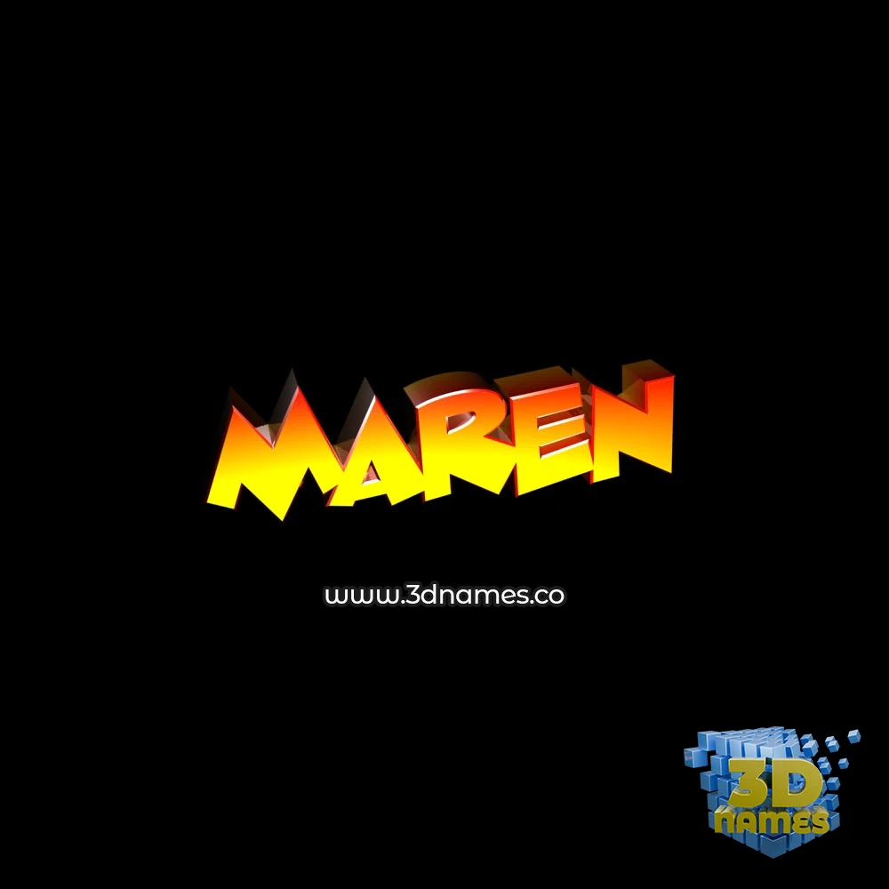 maren in Black Background style - 3D name wallpaper