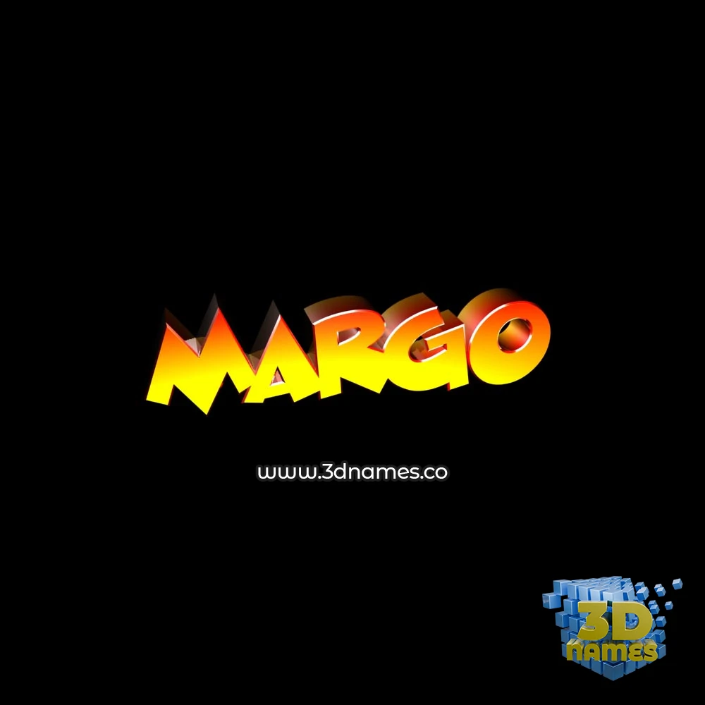 margo in Black Background style - 3D name wallpaper