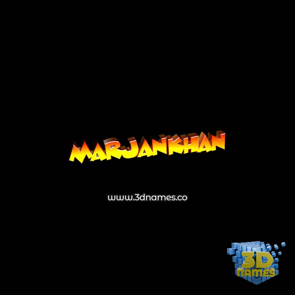 marjankhan in Black Background style - 3D name wallpaper