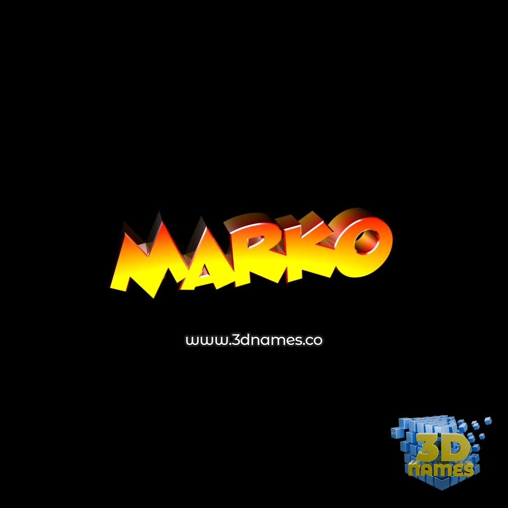 marko in Black Background style - 3D name wallpaper