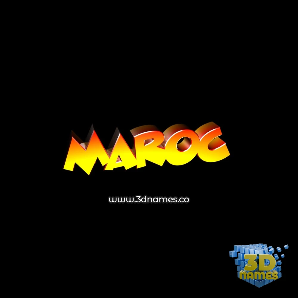 maroc in Black Background style - 3D name wallpaper