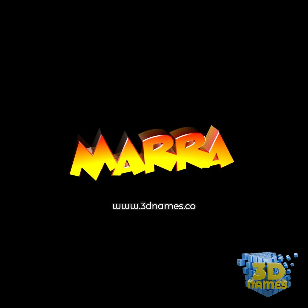 marra in Black Background style - 3D name wallpaper