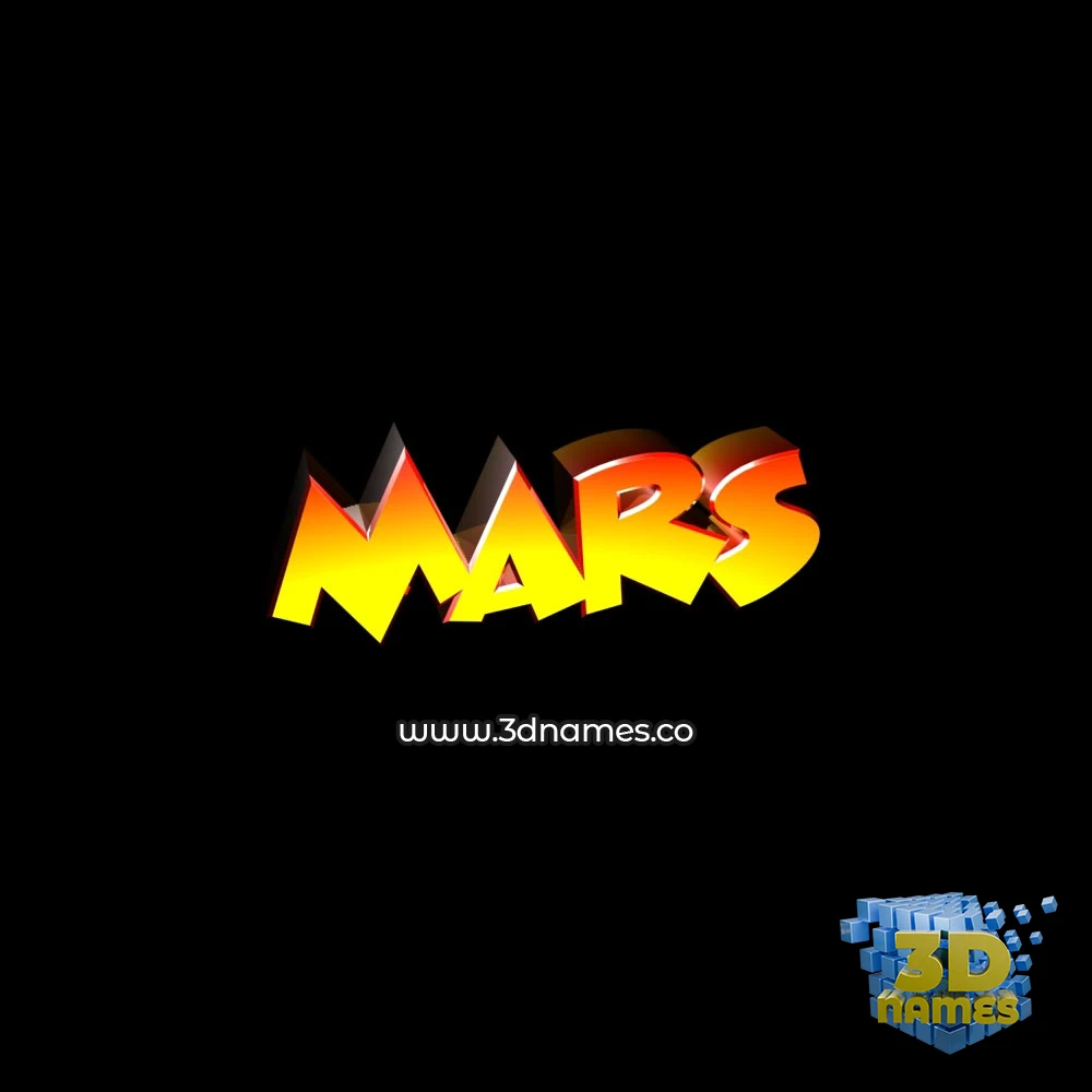 mars in Black Background style - 3D name wallpaper