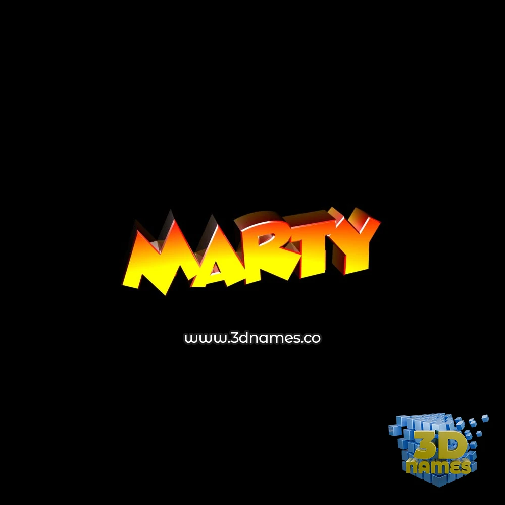 marty in Black Background style - 3D name wallpaper