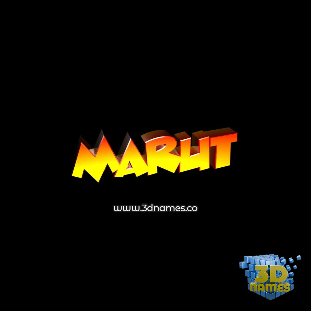 marut in Black Background style - 3D name wallpaper