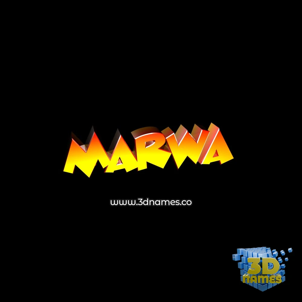 marwa in Black Background style - 3D name wallpaper