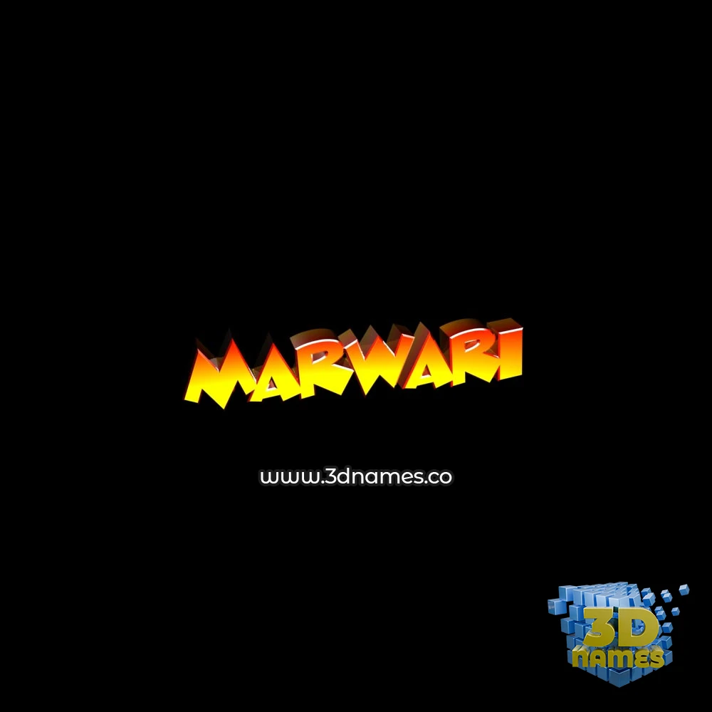 marwari in Black Background style - 3D name wallpaper