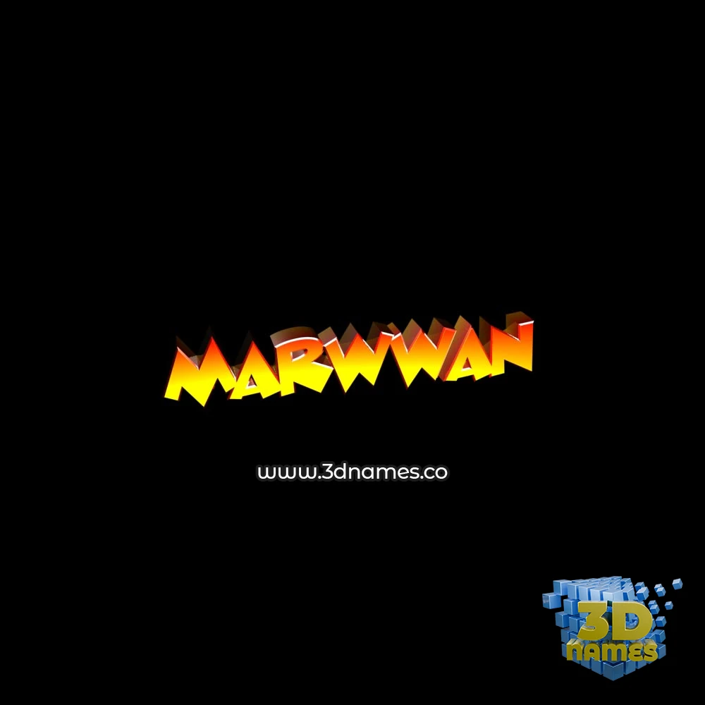marwwan in Black Background style - 3D name wallpaper