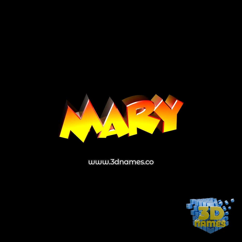 mary in Black Background style - 3D name wallpaper