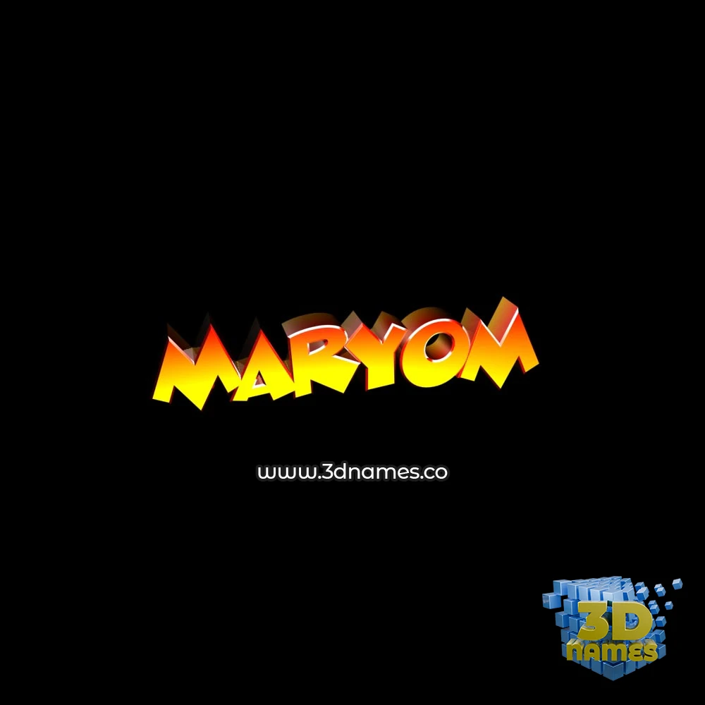 maryom in Black Background style - 3D name wallpaper