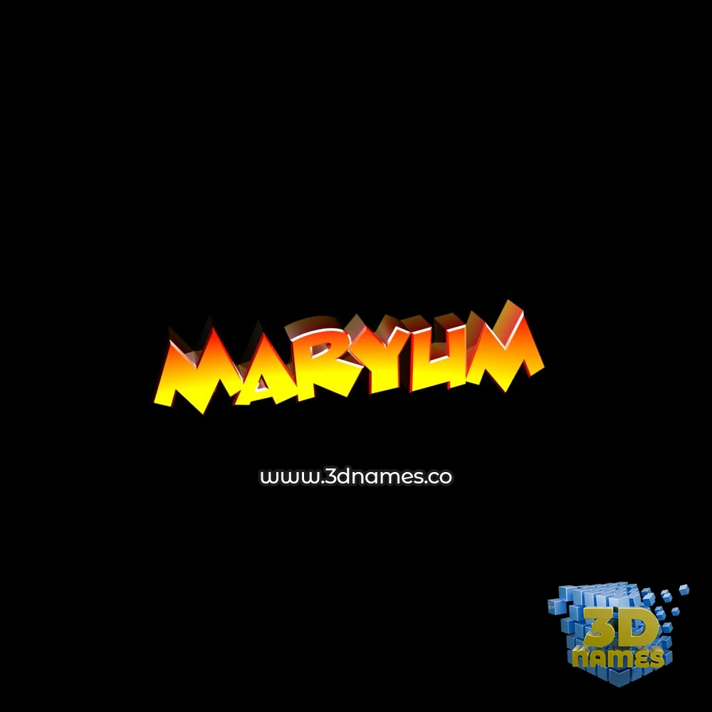 maryum in Black Background style - 3D name wallpaper