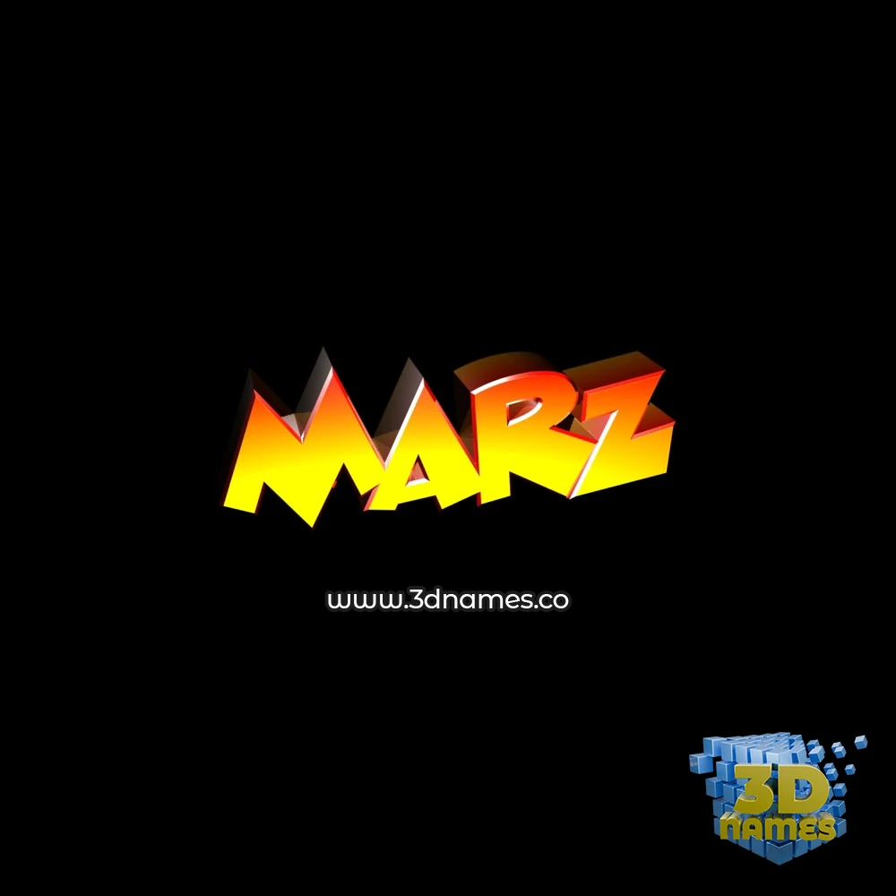 marz in Black Background style - 3D name wallpaper