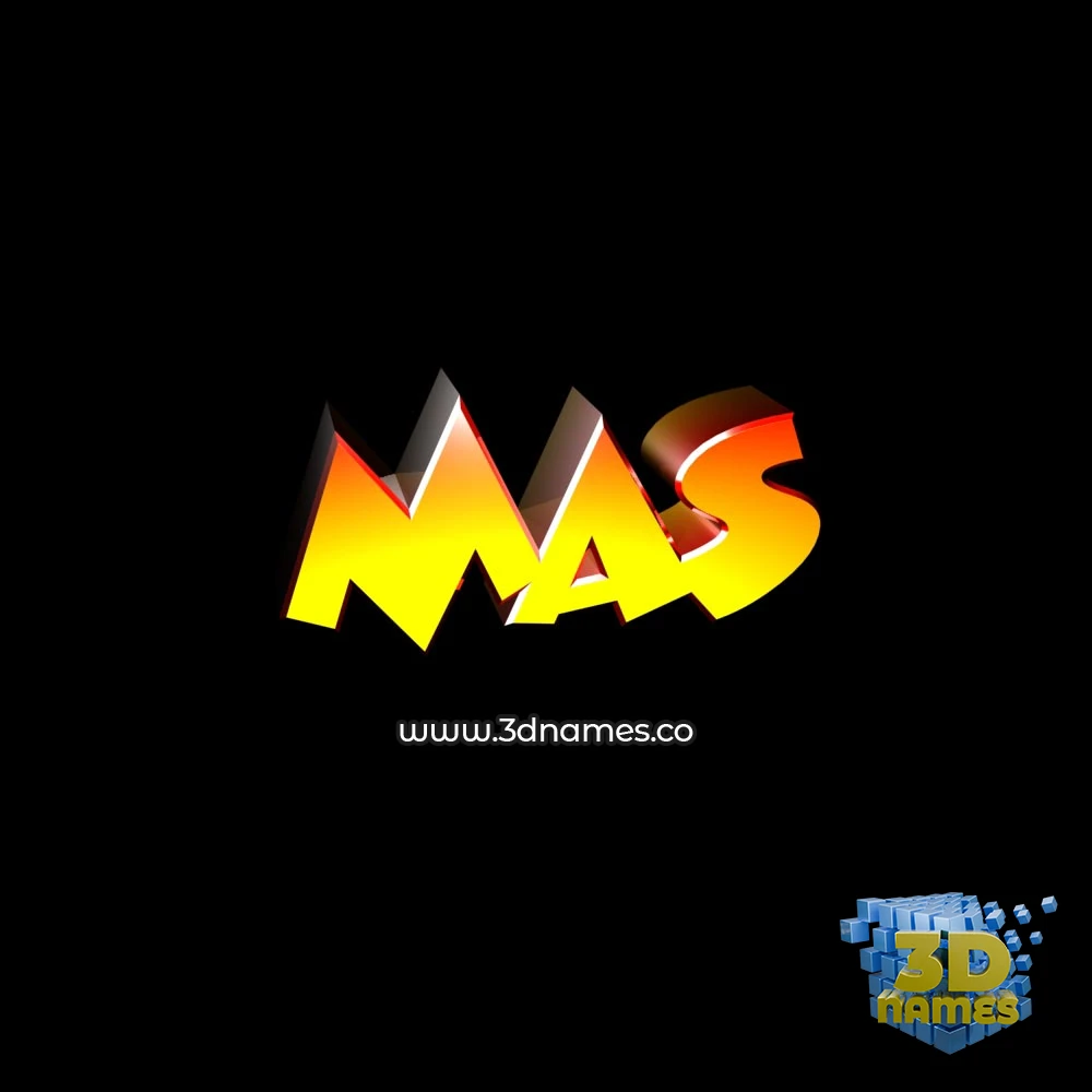 mas in Black Background style - 3D name wallpaper