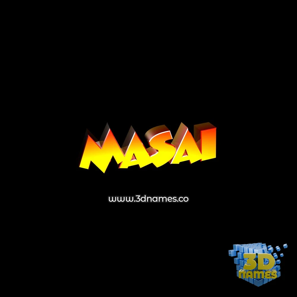 masai in Black Background style - 3D name wallpaper