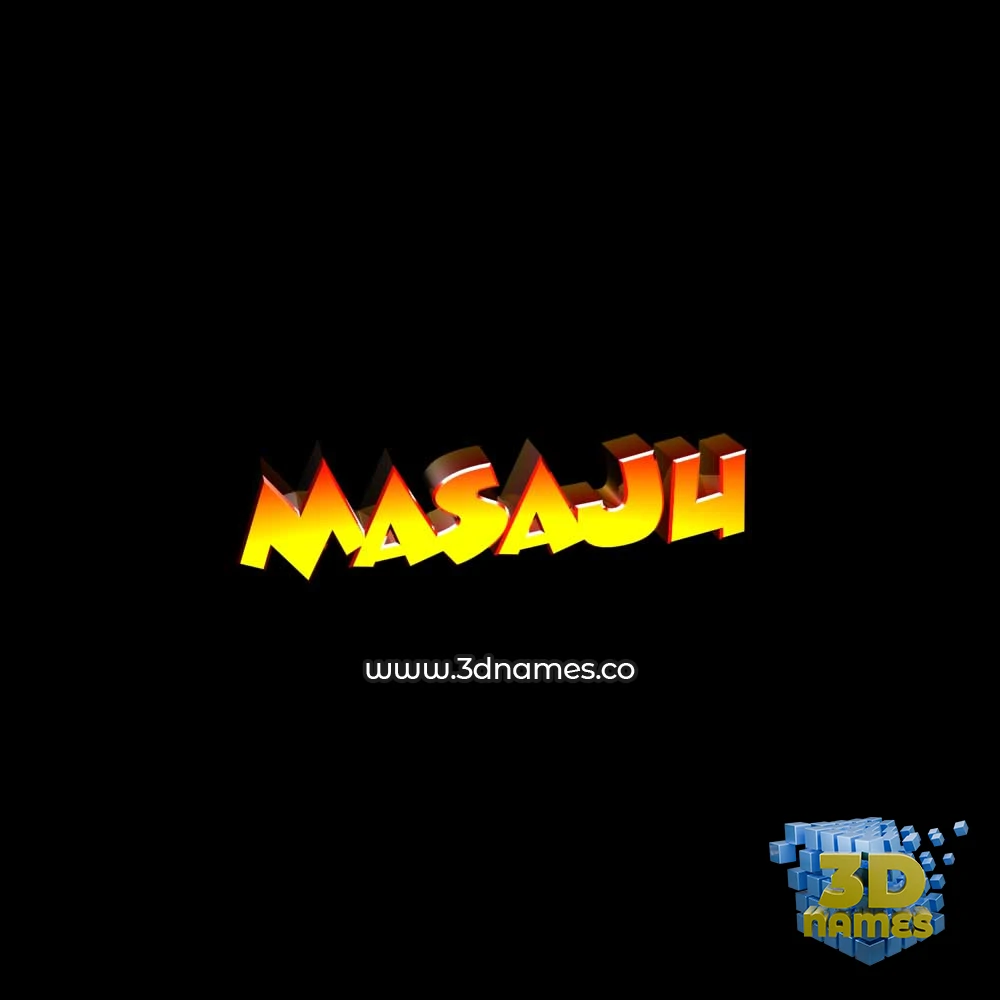 masaju in Black Background style - 3D name wallpaper