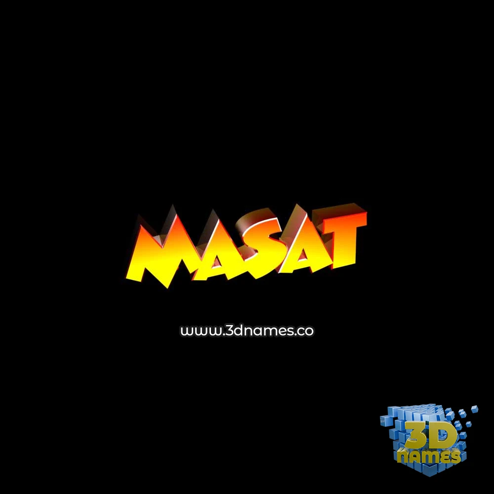 masat in Black Background style - 3D name wallpaper