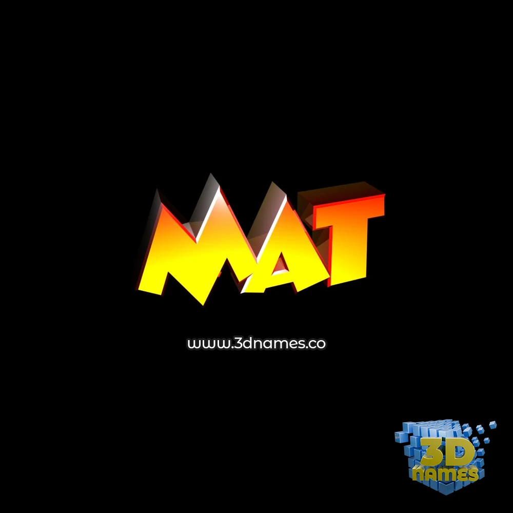mat in Black Background style - 3D name wallpaper