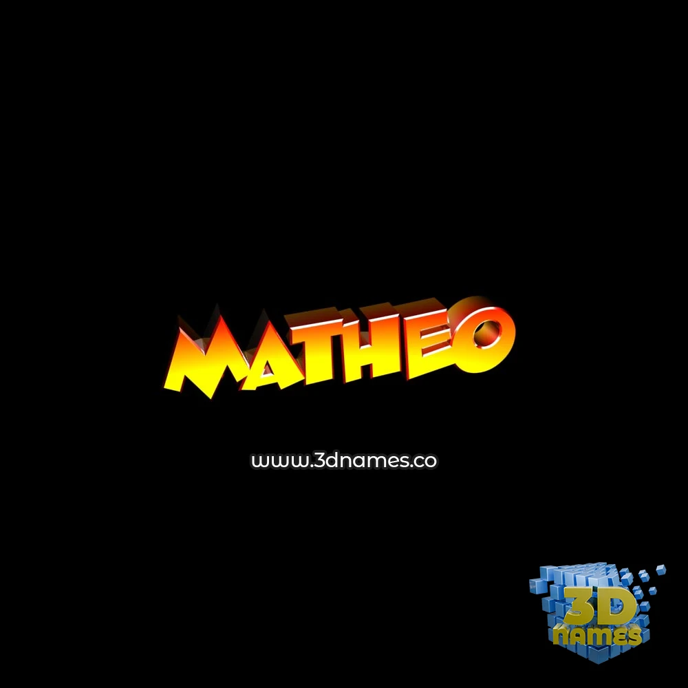 matheo in Black Background style - 3D name wallpaper