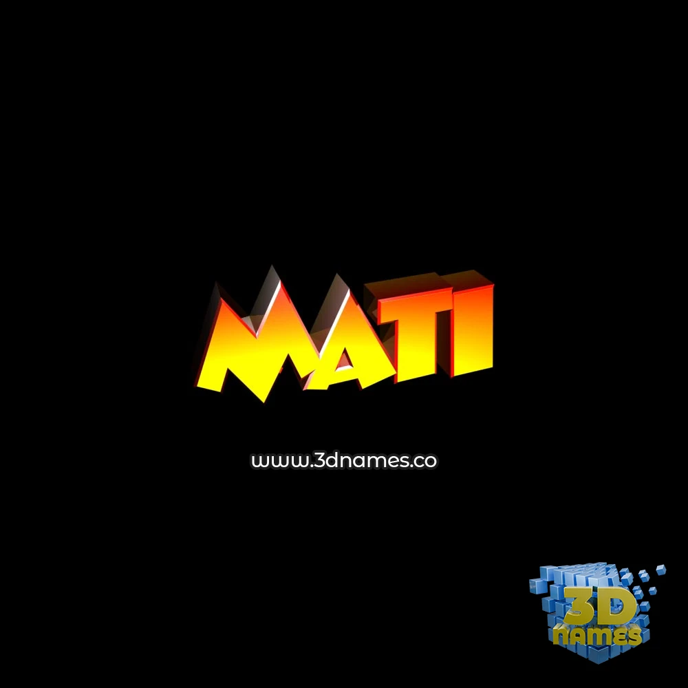 mati in Black Background style - 3D name wallpaper