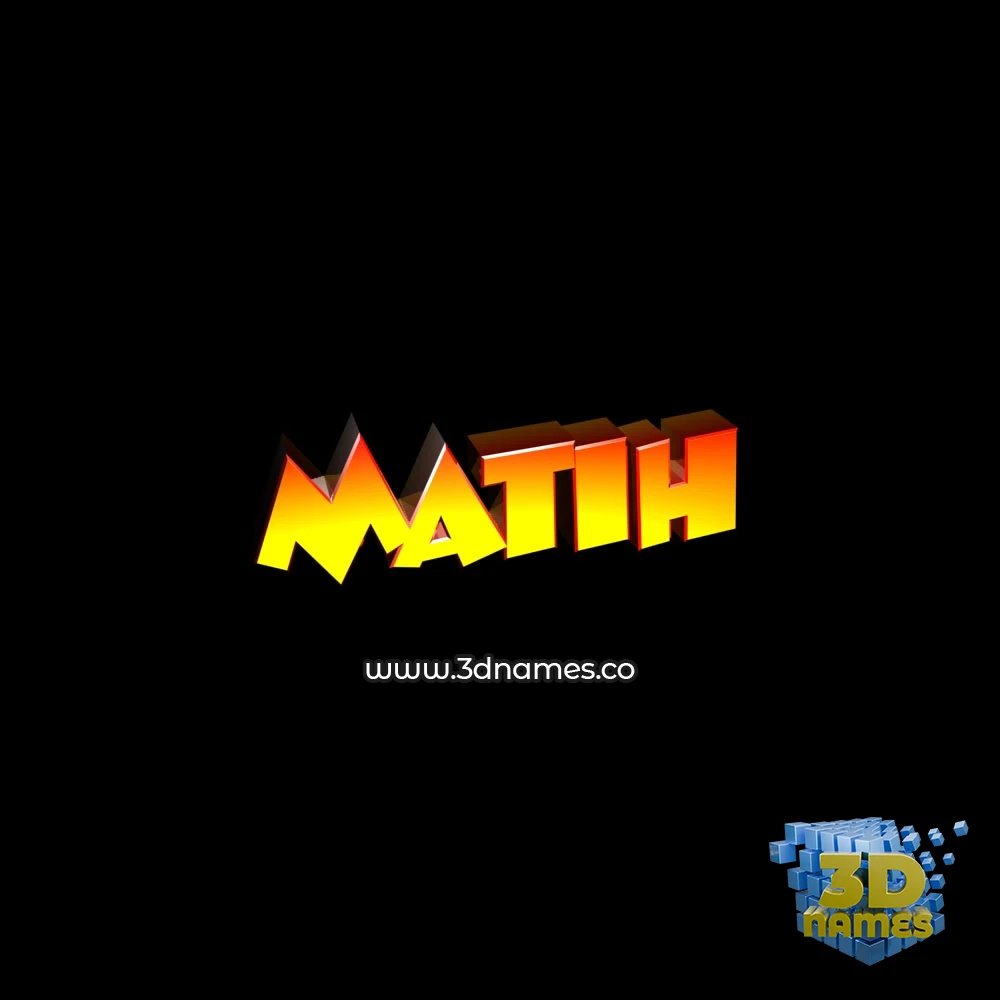 matih in Black Background style - 3D name wallpaper