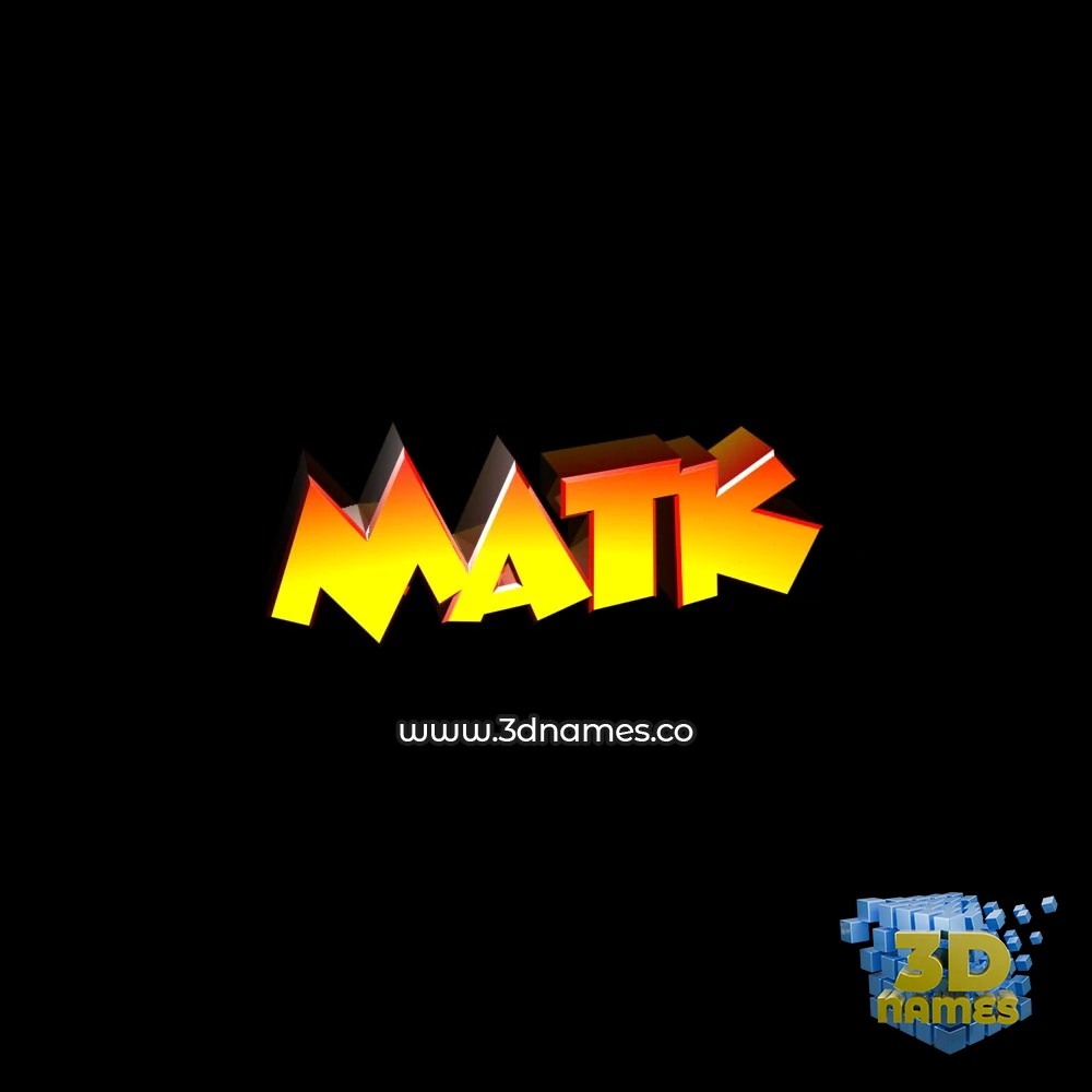 matk in Black Background style - 3D name wallpaper