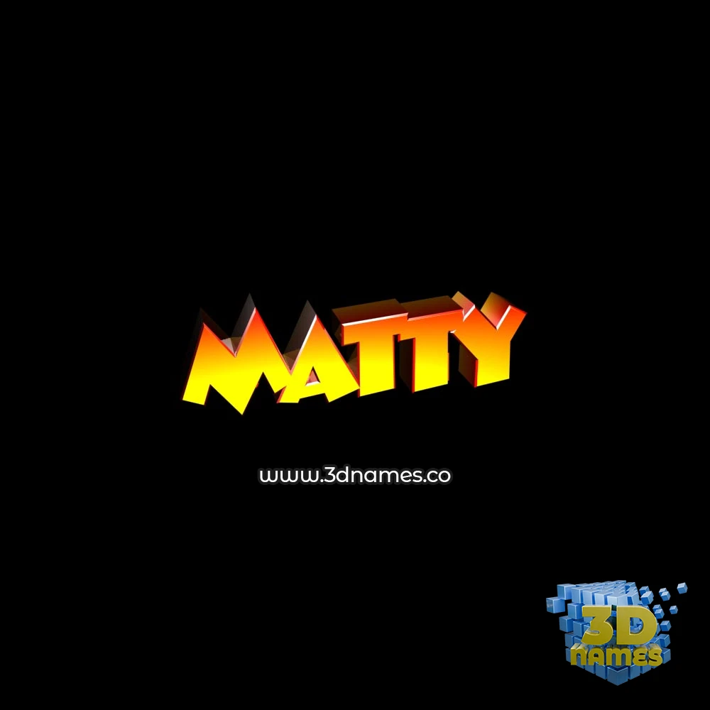 matty in Black Background style - 3D name wallpaper