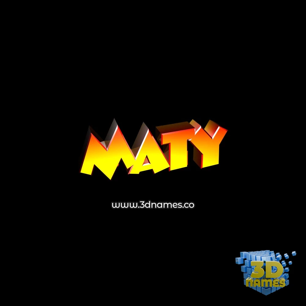 maty in Black Background style - 3D name wallpaper