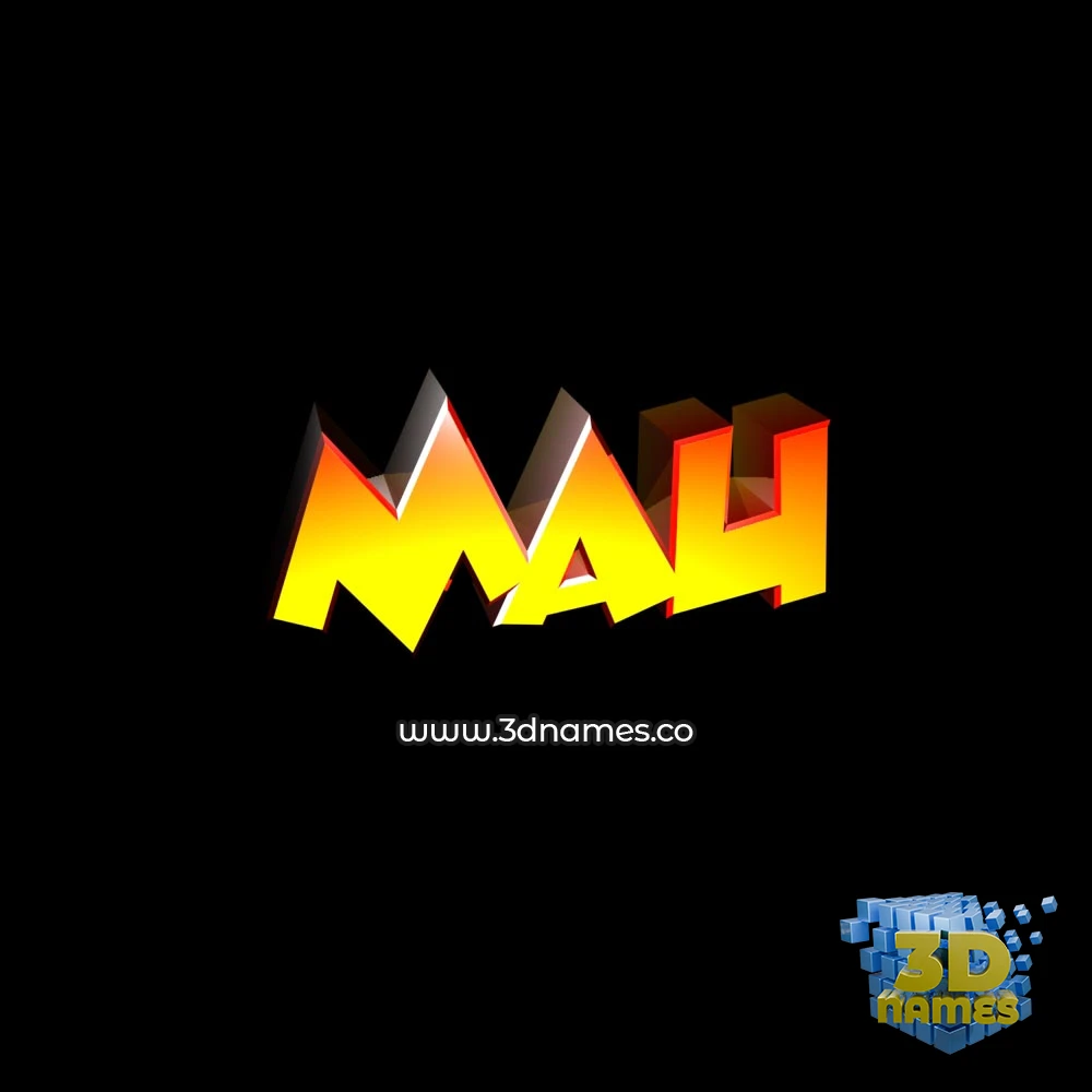 mau in Black Background style - 3D name wallpaper