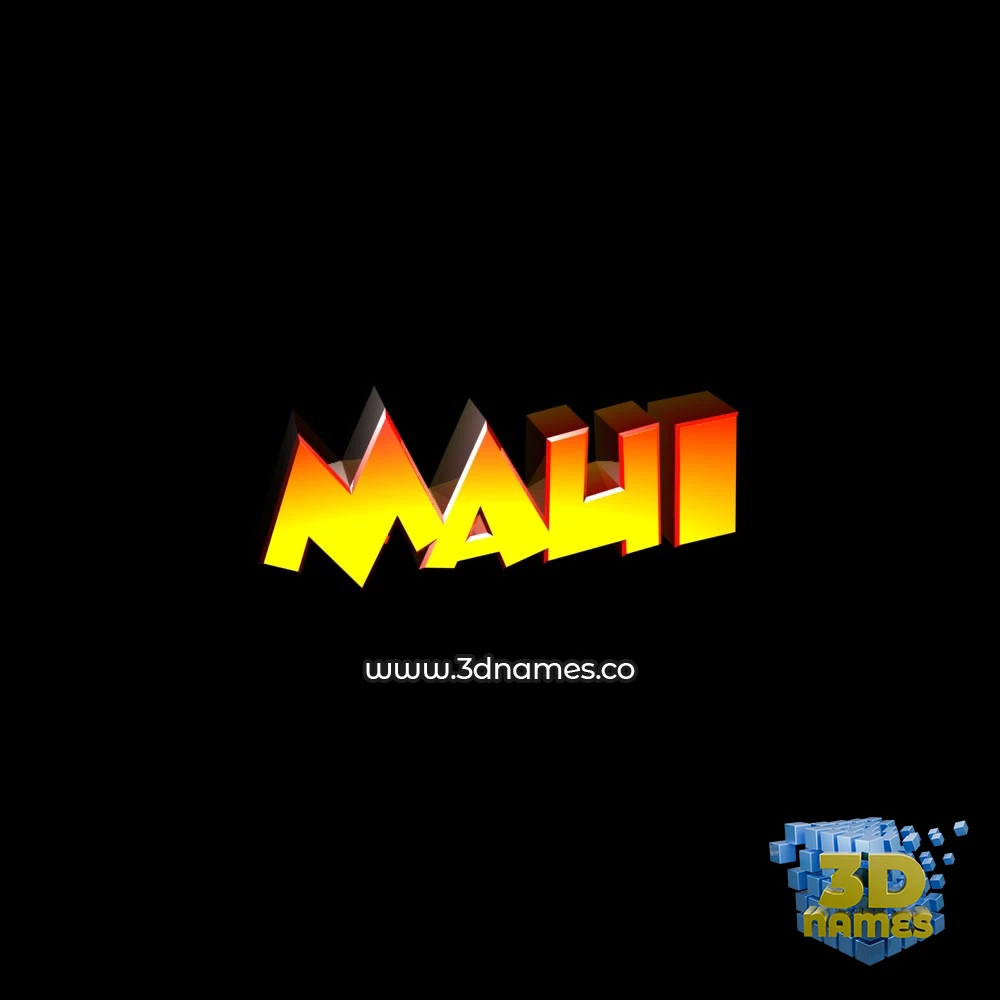 maui in Black Background style - 3D name wallpaper