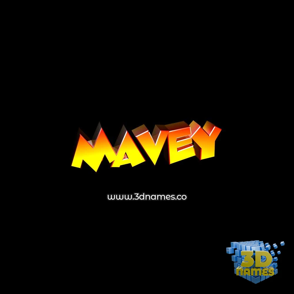 mavey in Black Background style - 3D name wallpaper