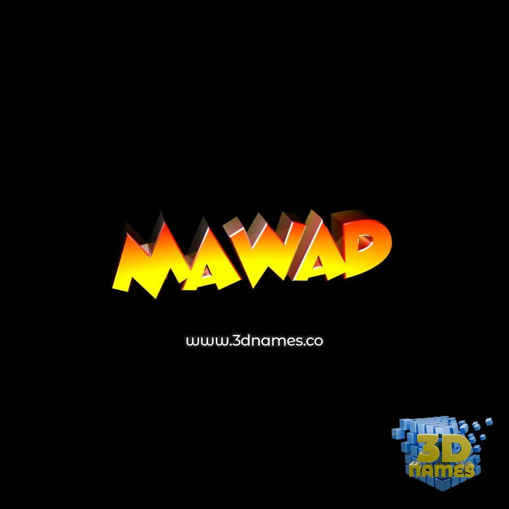 mawad in Black Background style - 3D name wallpaper