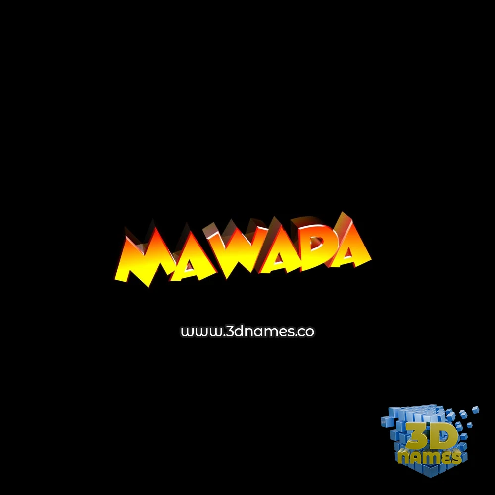 mawada in Black Background style - 3D name wallpaper