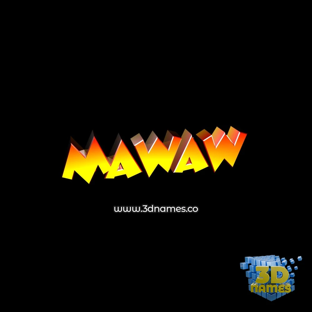 mawaw in Black Background style - 3D name wallpaper