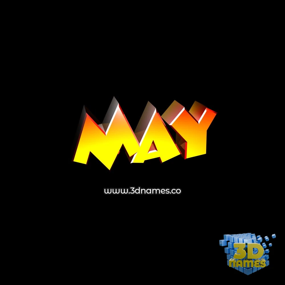 may in Black Background style - 3D name wallpaper