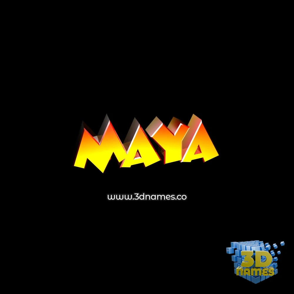 maya in Black Background style - 3D name wallpaper