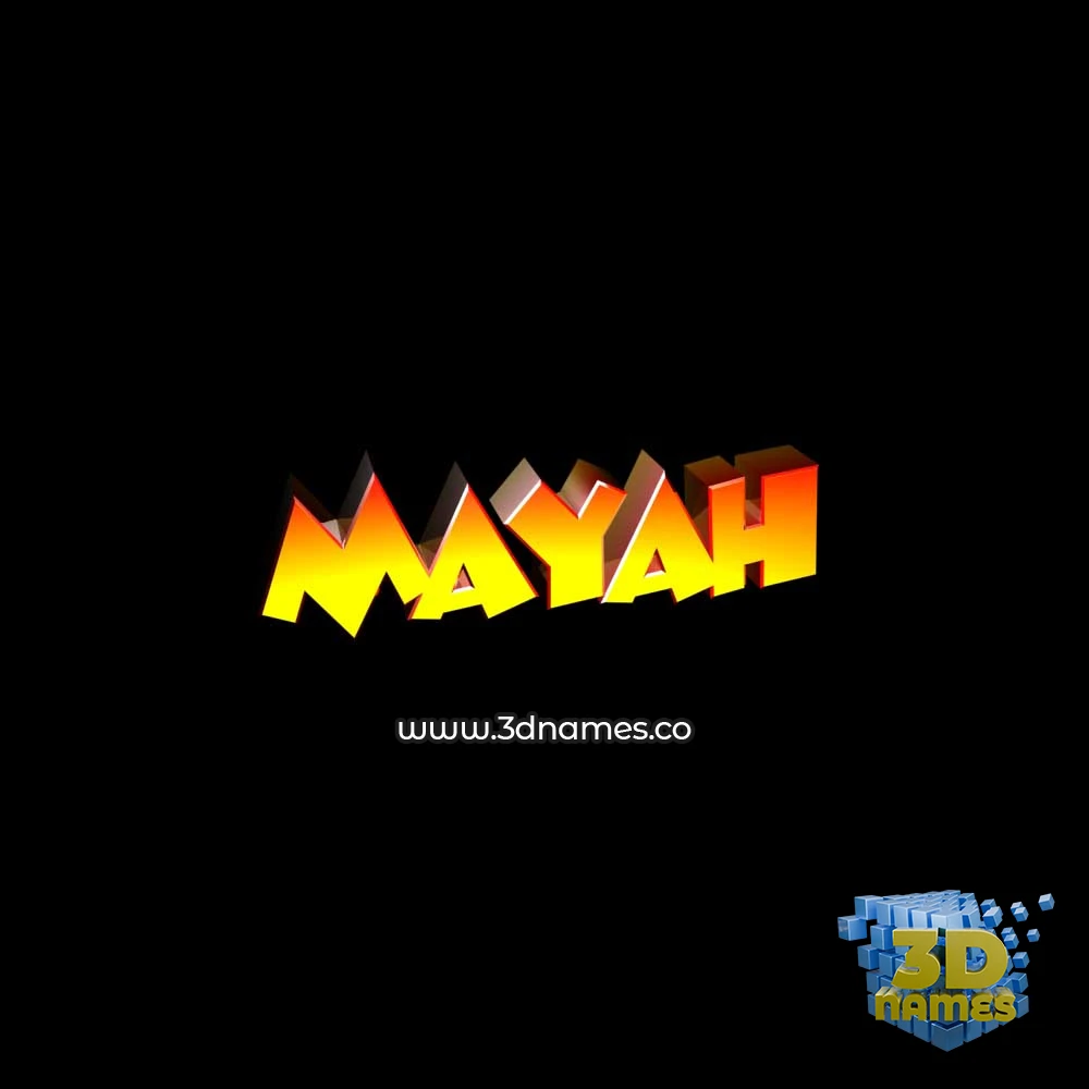 mayah in Black Background style - 3D name wallpaper