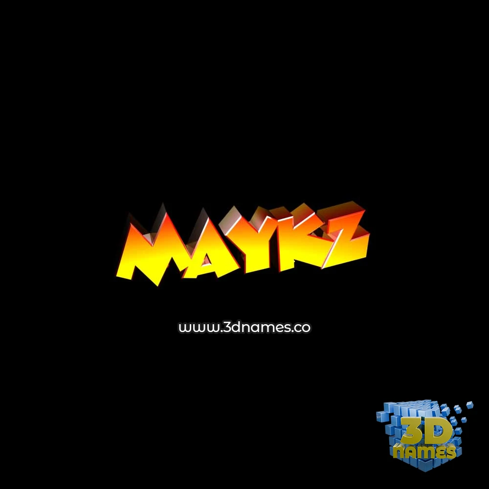 maykz in Black Background style - 3D name wallpaper