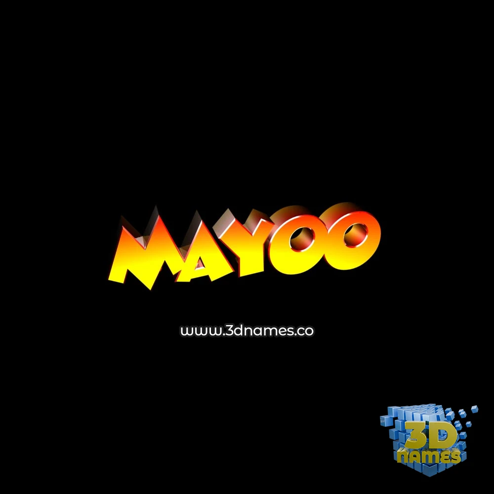 mayoo in Black Background style - 3D name wallpaper
