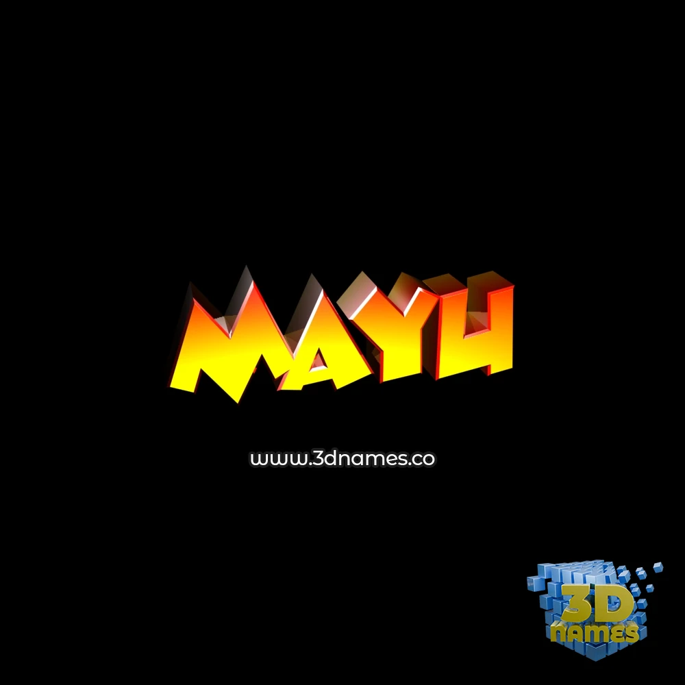 mayu in Black Background style - 3D name wallpaper
