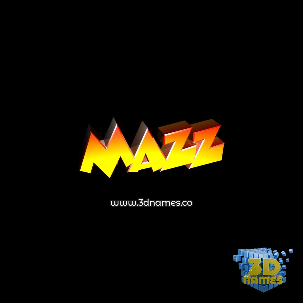 mazz in Black Background style - 3D name wallpaper