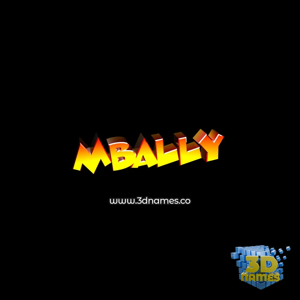 mbally in Black Background style - 3D name wallpaper