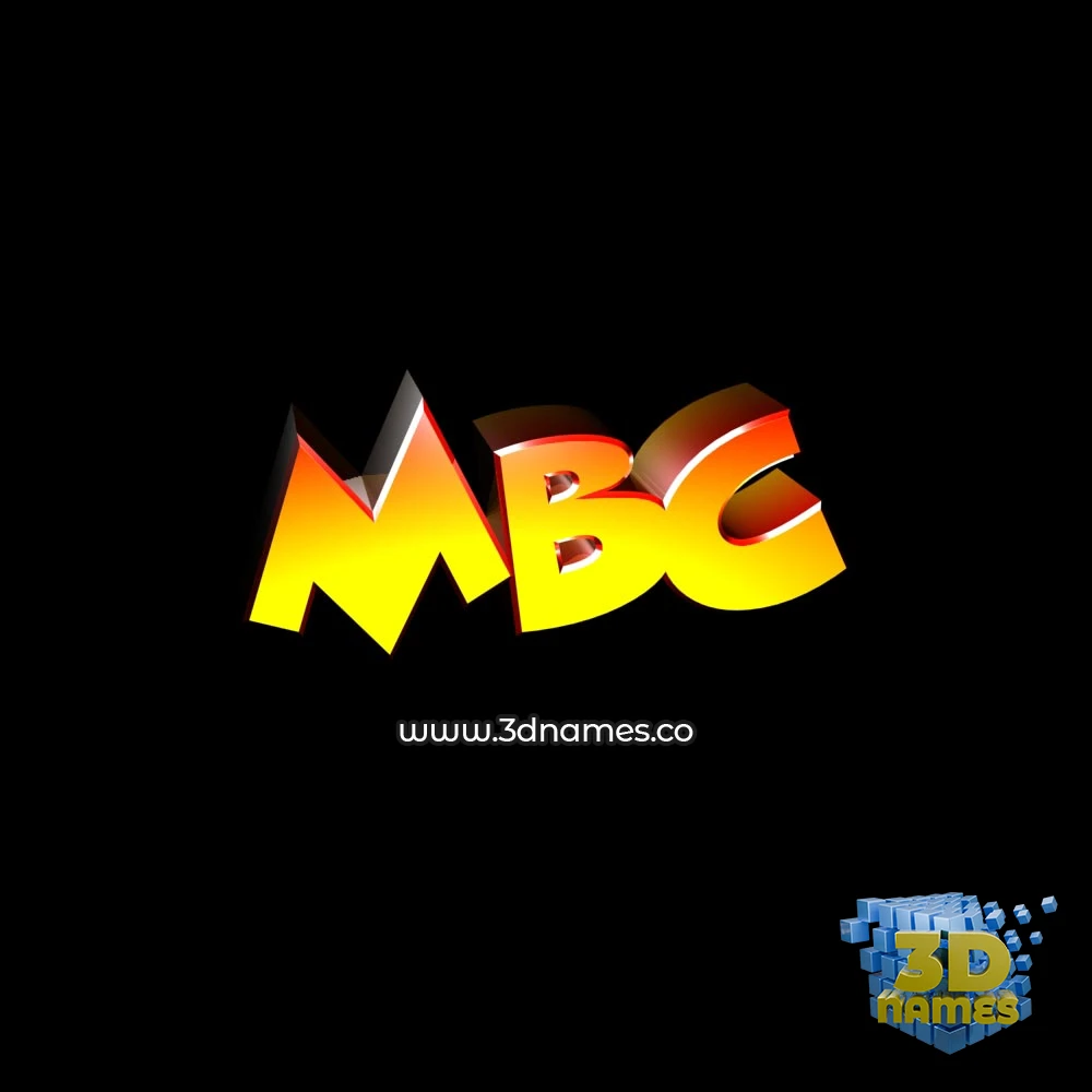 mbc in Black Background style - 3D name wallpaper