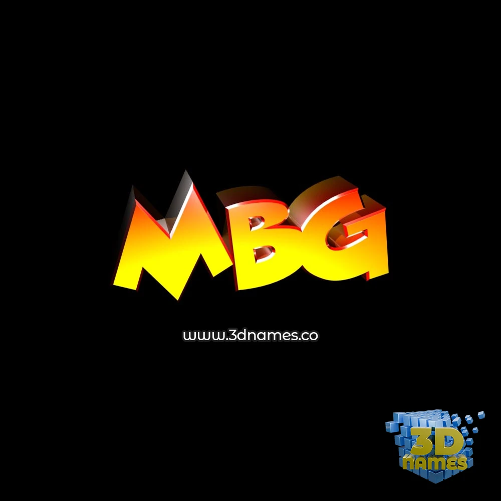 mbg in Black Background style - 3D name wallpaper