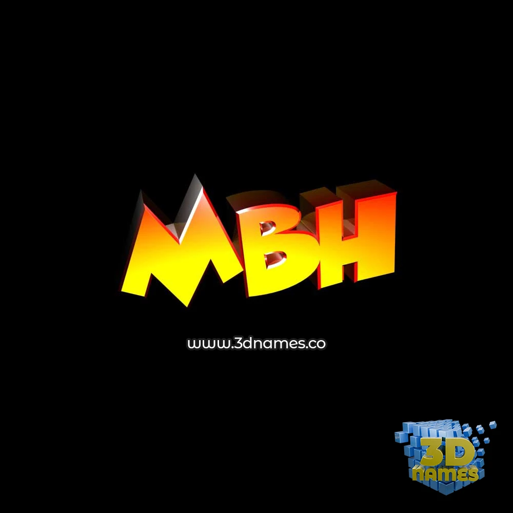 mbh in Black Background style - 3D name wallpaper