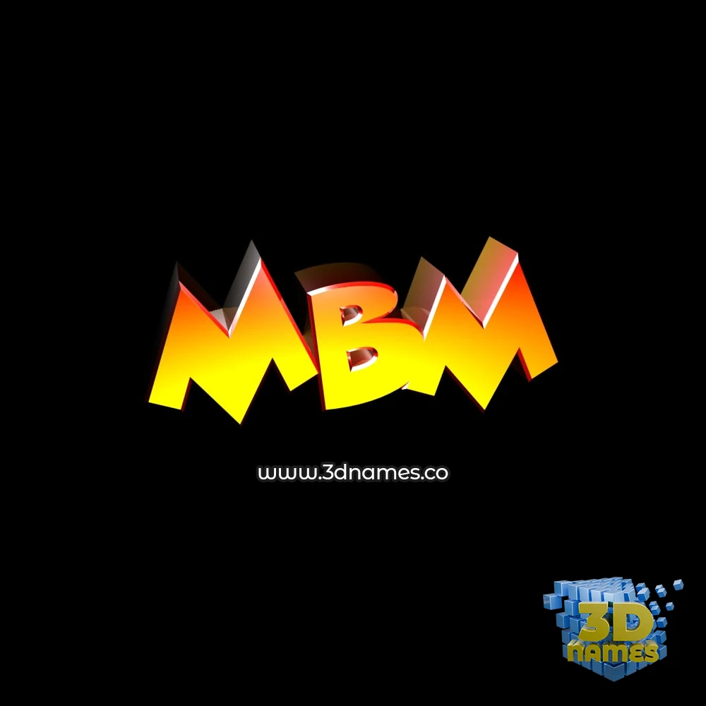 mbm in Black Background style - 3D name wallpaper