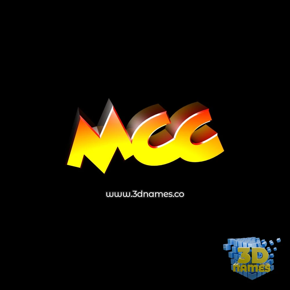 mcc in Black Background style - 3D name wallpaper