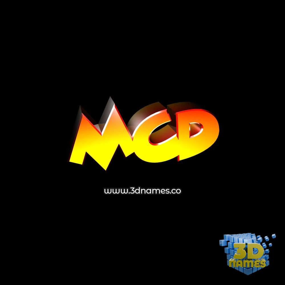 mcd in Black Background style - 3D name wallpaper