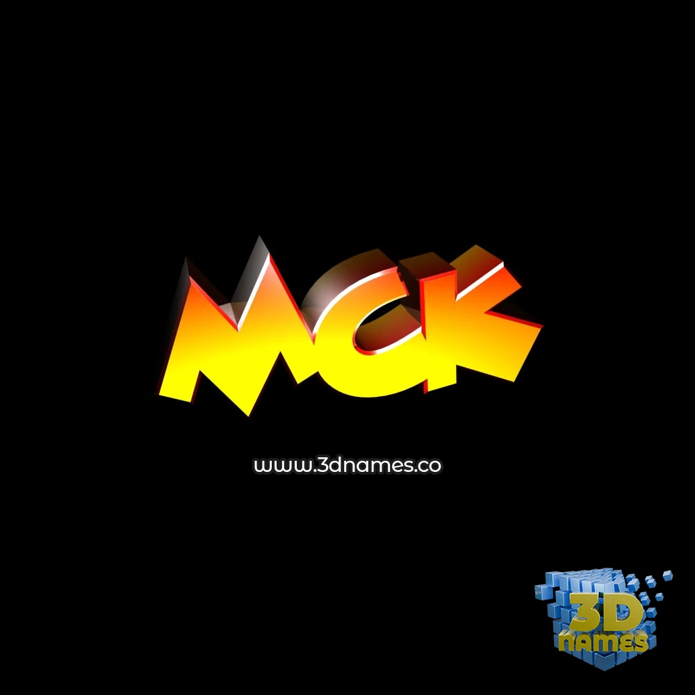 mck in Black Background style - 3D name wallpaper